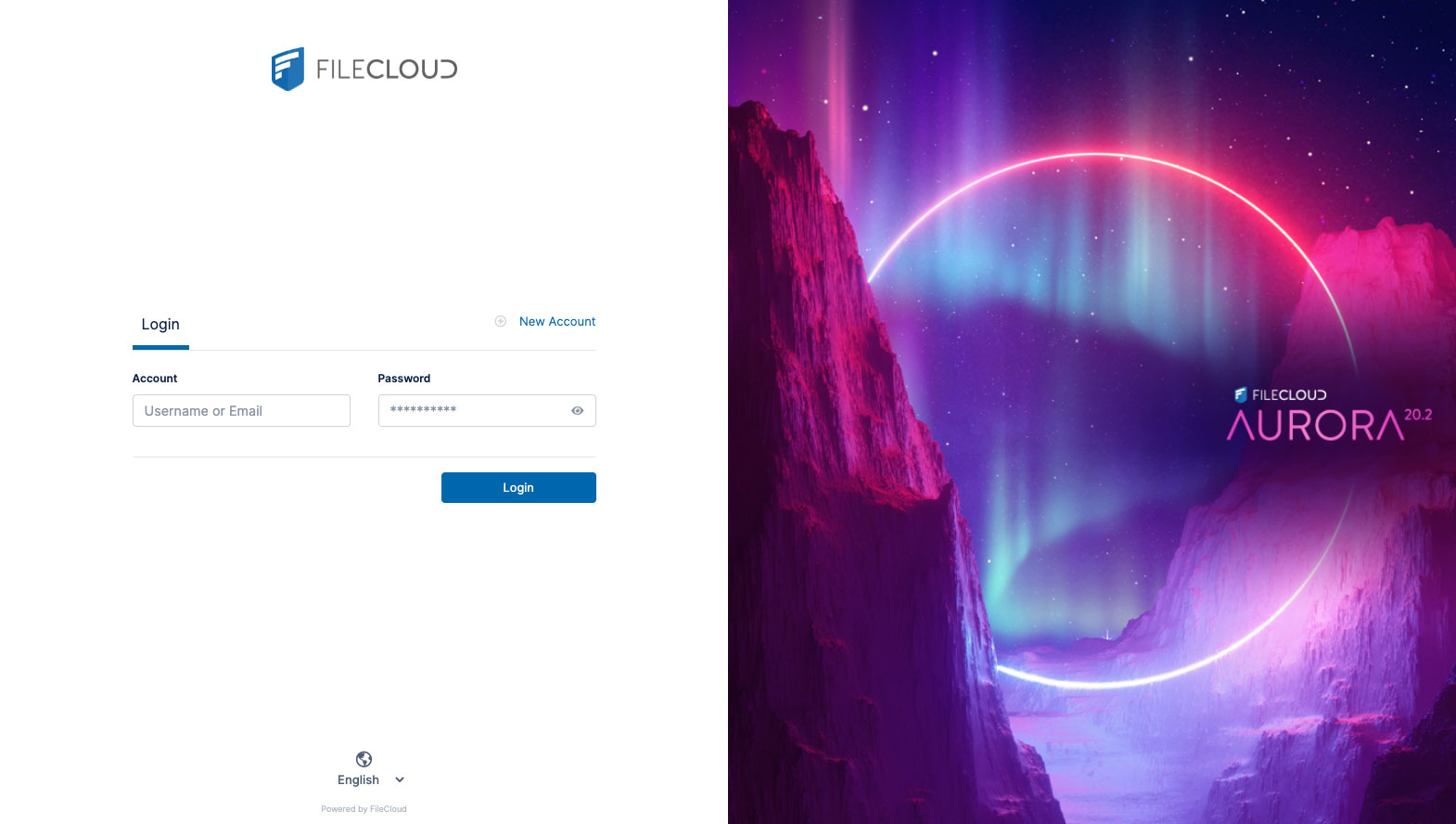 FileCloud User Login Page Screenshot