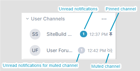 Channel sidebar icons