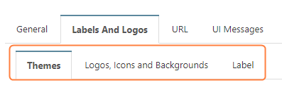 Labels and Logos tab, Themes sub-tab
