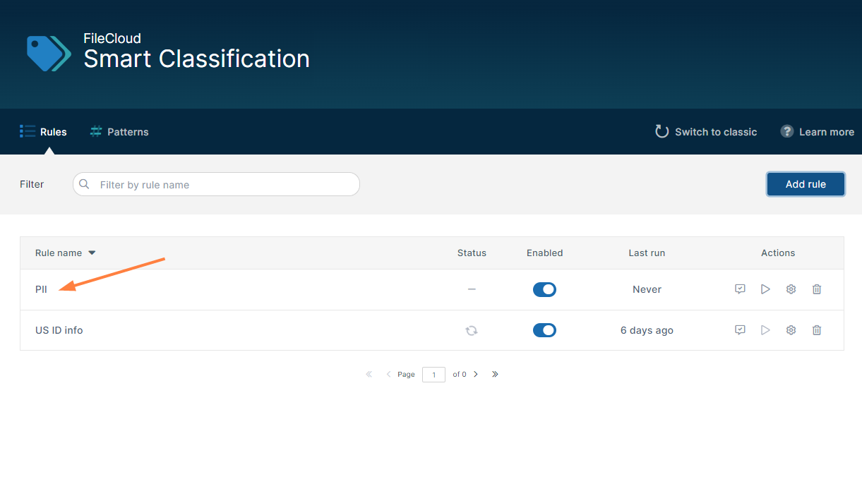 Creating a Smart Classification Rule - FileCloud Docs - Online