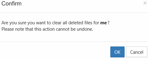 Confirm deletion box