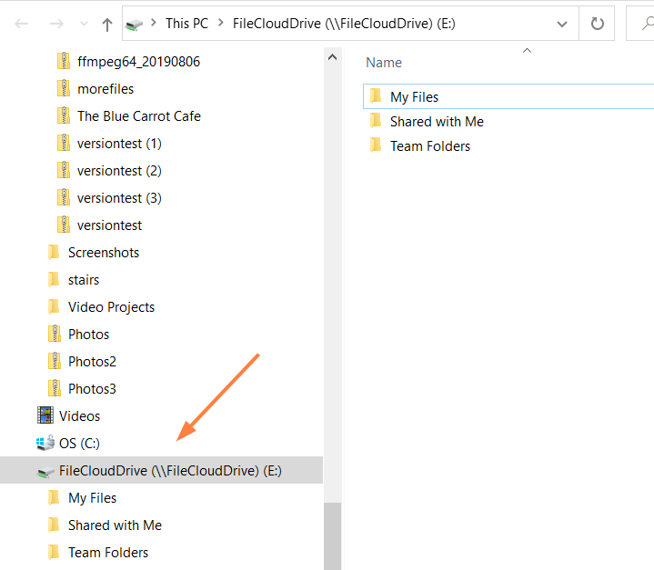 Drive Folder  in Content Explorer