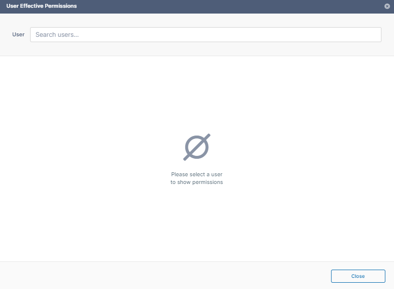 Initial User Effective Permissions dialog box