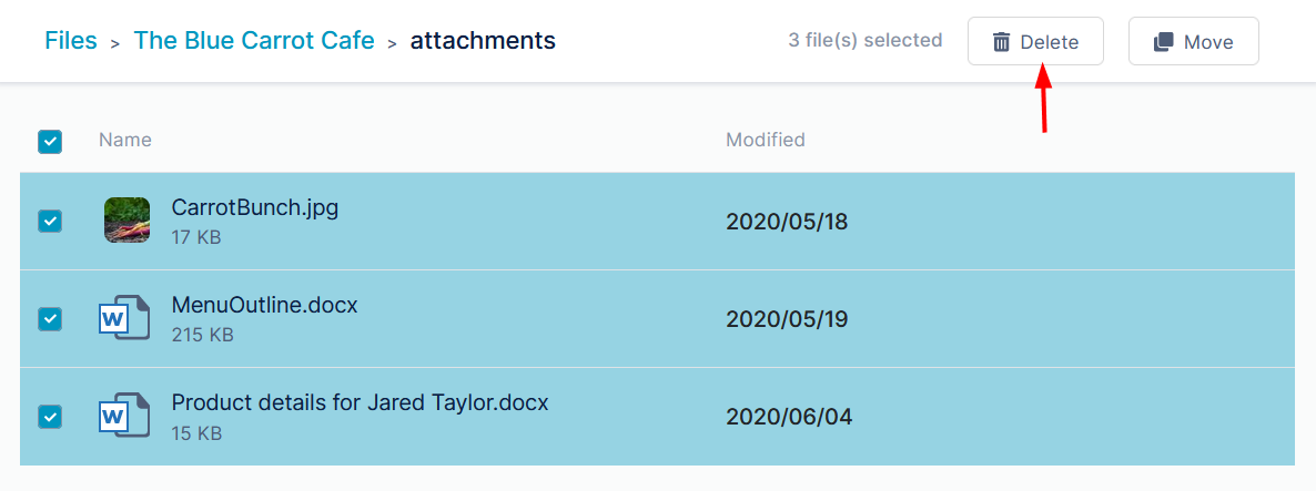 AirSend > Managing files and folders in Files view > ASMultiDelete.png