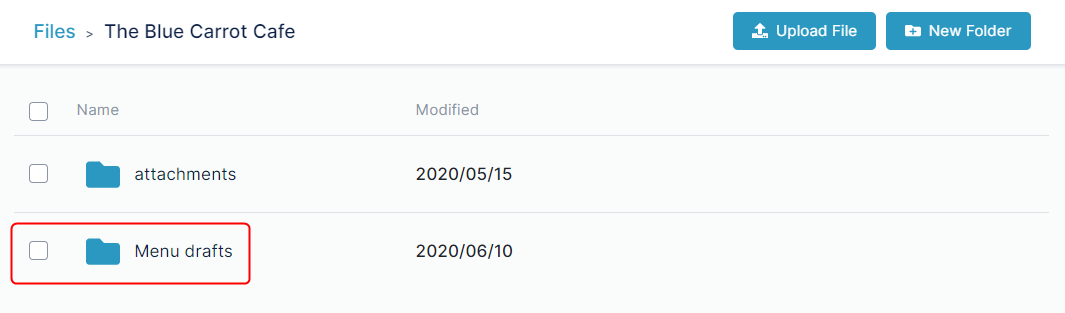 AirSend > Managing files and folders in Files view > ASNewFolderCreated.png