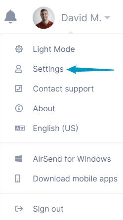 Username drop-down list Username drop-down list