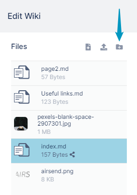 Add folder button for wiki Add folder button for wiki