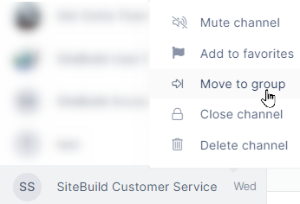 Move to group option in sidebar